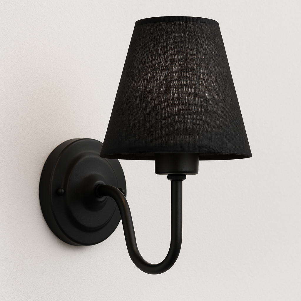 Arandela Clássica Gnoff Dourada com Cúpula de Linho