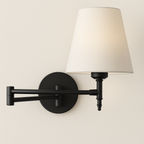 Arandela Articulada Felpa | Braço Sanfona Dourado e Tecido