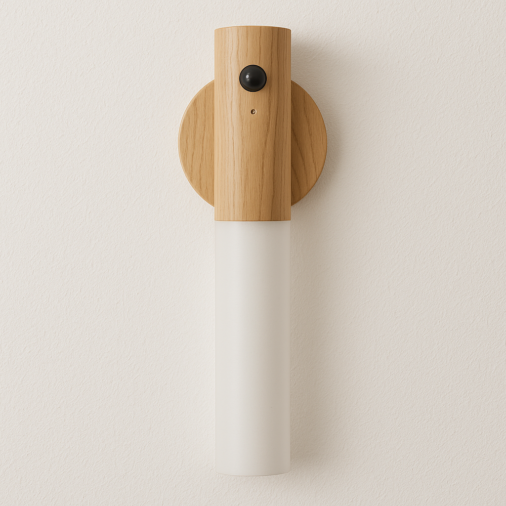 Arandela Recarregável Kava | Sensor de Presença e Madeira