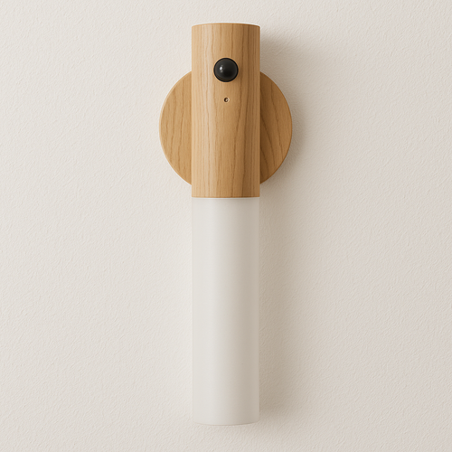 Arandela Recarregável Kava | Sensor de Presença e Madeira