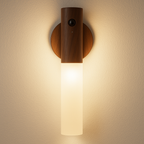 Arandela Recarregável Kava | Sensor de Presença e Madeira