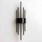 Arandela Art Déco Baham | Tubos de Cristal e Metal Dourado