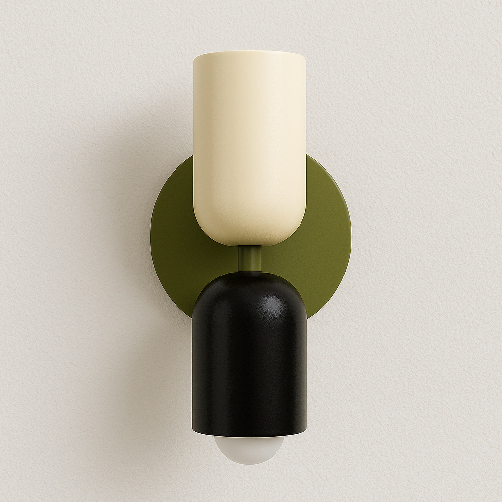 Arandela Elffo Colorblock | Verde Sage e Terracota