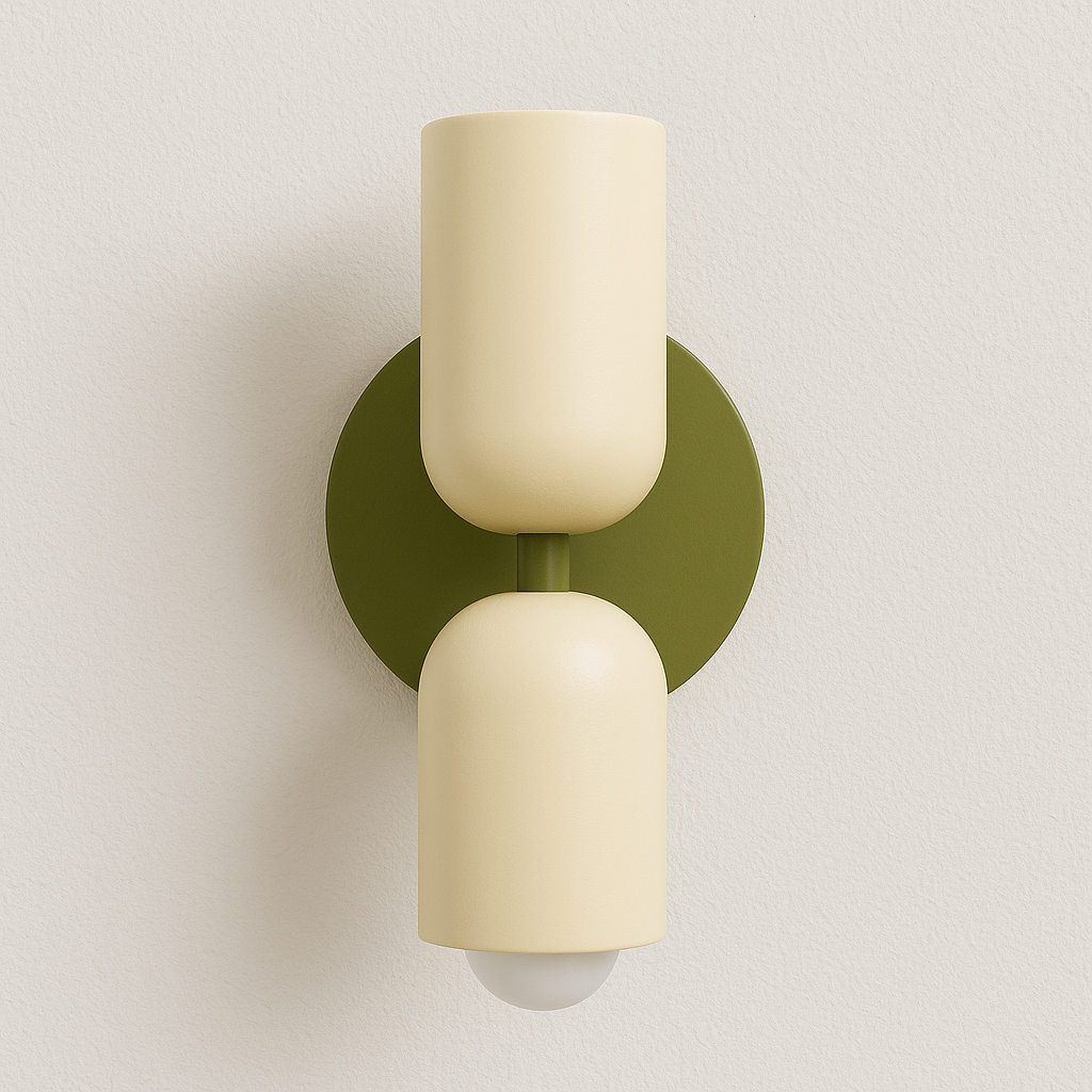 Arandela Elffo Colorblock | Verde Sage e Terracota