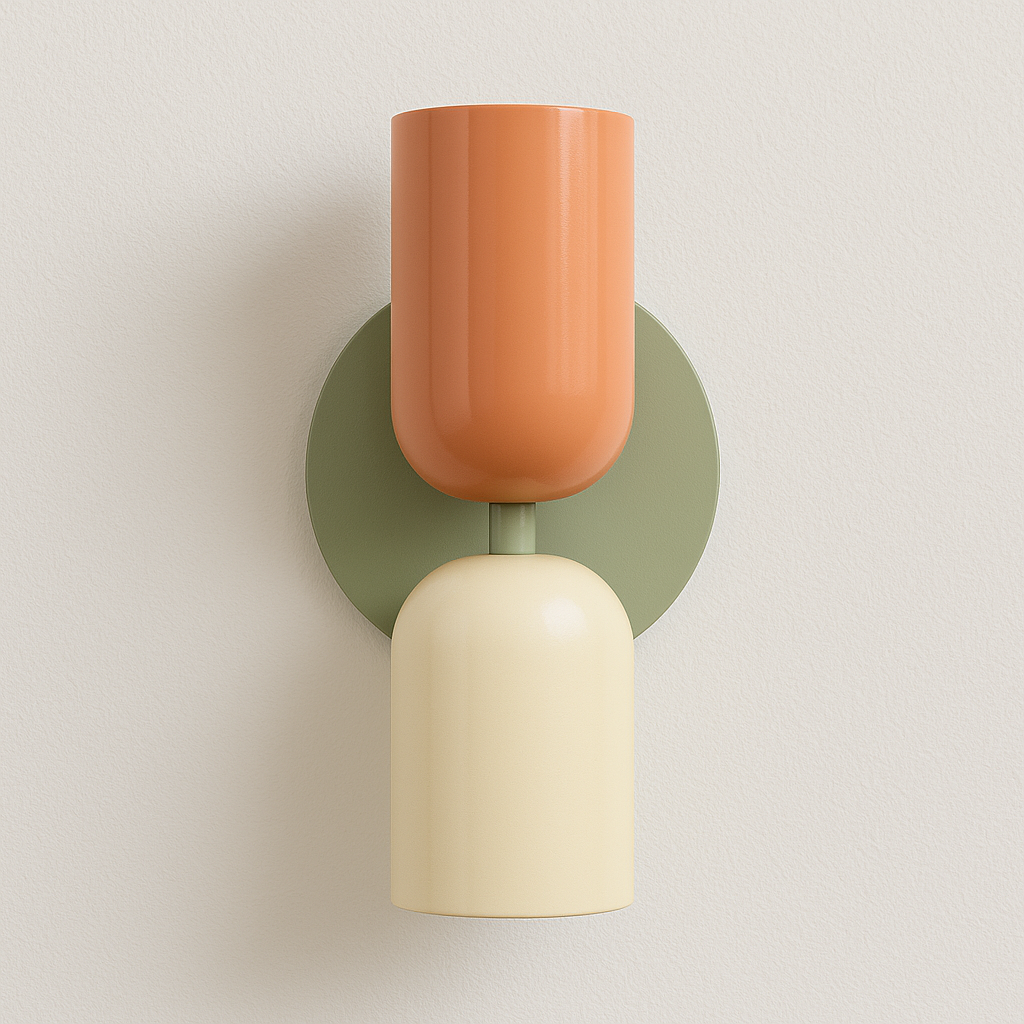 Arandela Elffo Colorblock | Verde Sage e Terracota