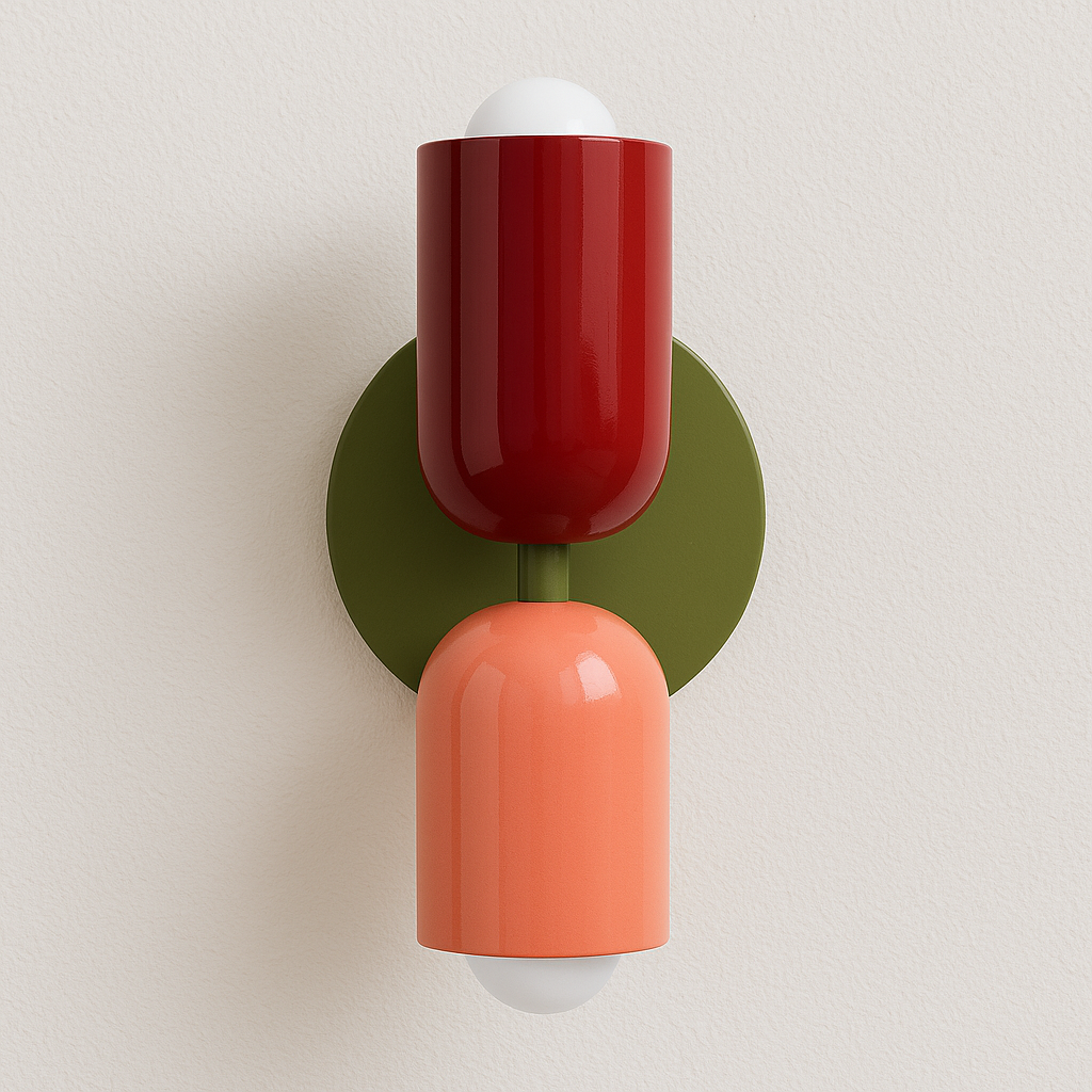 Arandela Elffo Colorblock | Verde Sage e Terracota