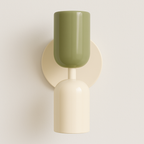 Arandela Dust Retrô Moderna | Design Verde Oliva e Dourado