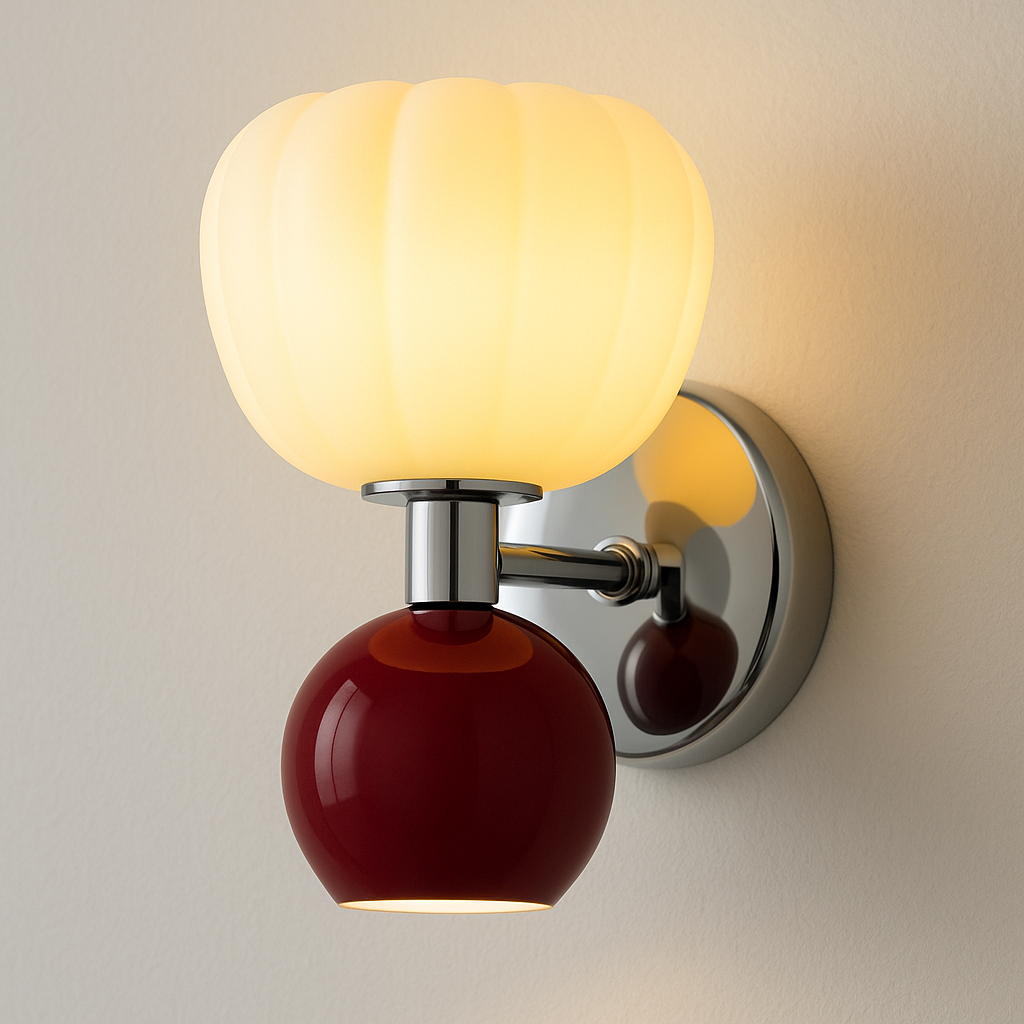 Arandela Denali Cromada | Vidro Canelado e Liso