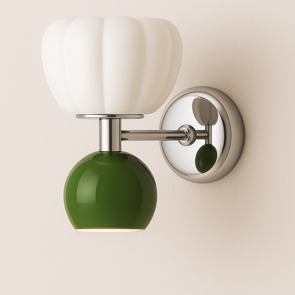 Arandela Denali Cromada | Vidro Canelado e Liso