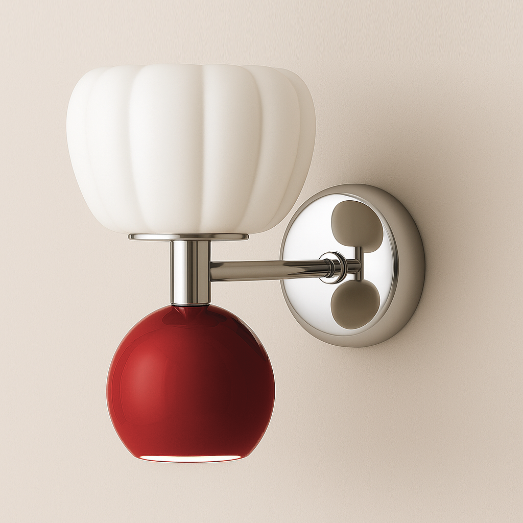 Arandela Denali Cromada | Vidro Canelado e Liso