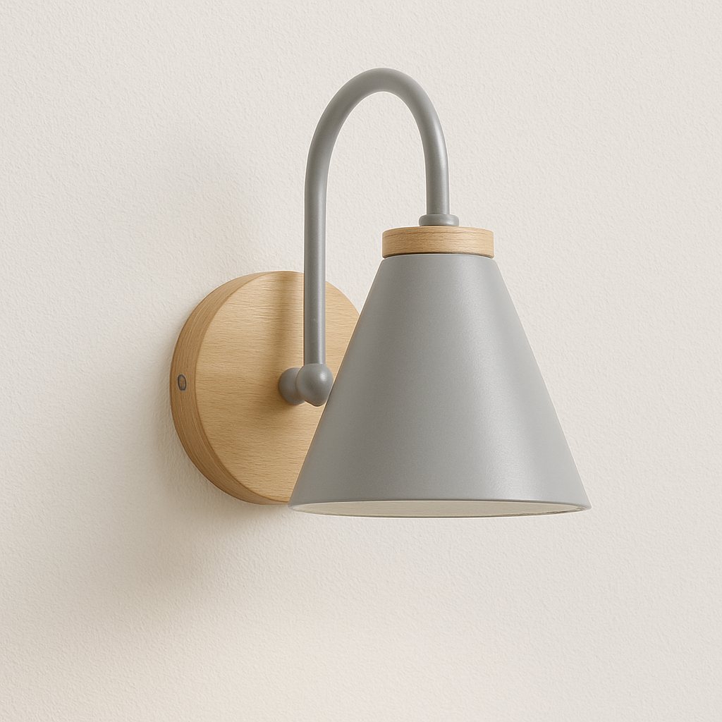 Arandela Bling | Design Escandinavo em Madeira e Metal