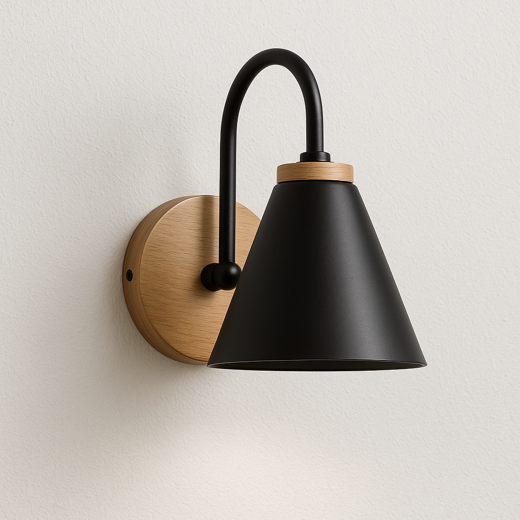 Arandela Bling | Design Escandinavo em Madeira e Metal