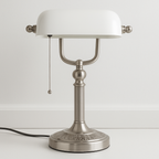 Abajur Clássico Hide | Estilo Banker em Vidro Verde e Metal