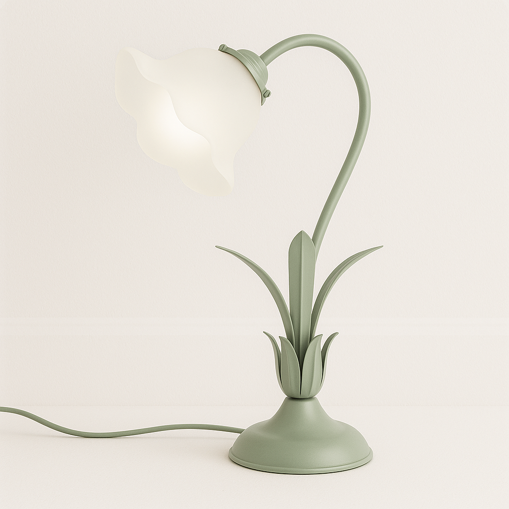 Luminária de Mesa Floral Garden | Design Vintage e Orgânico