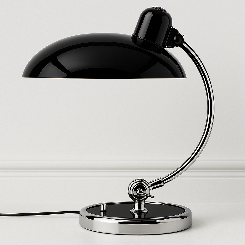 Abajur Articulado Moderno | Braço Cromado e Cúpula Esmaltada