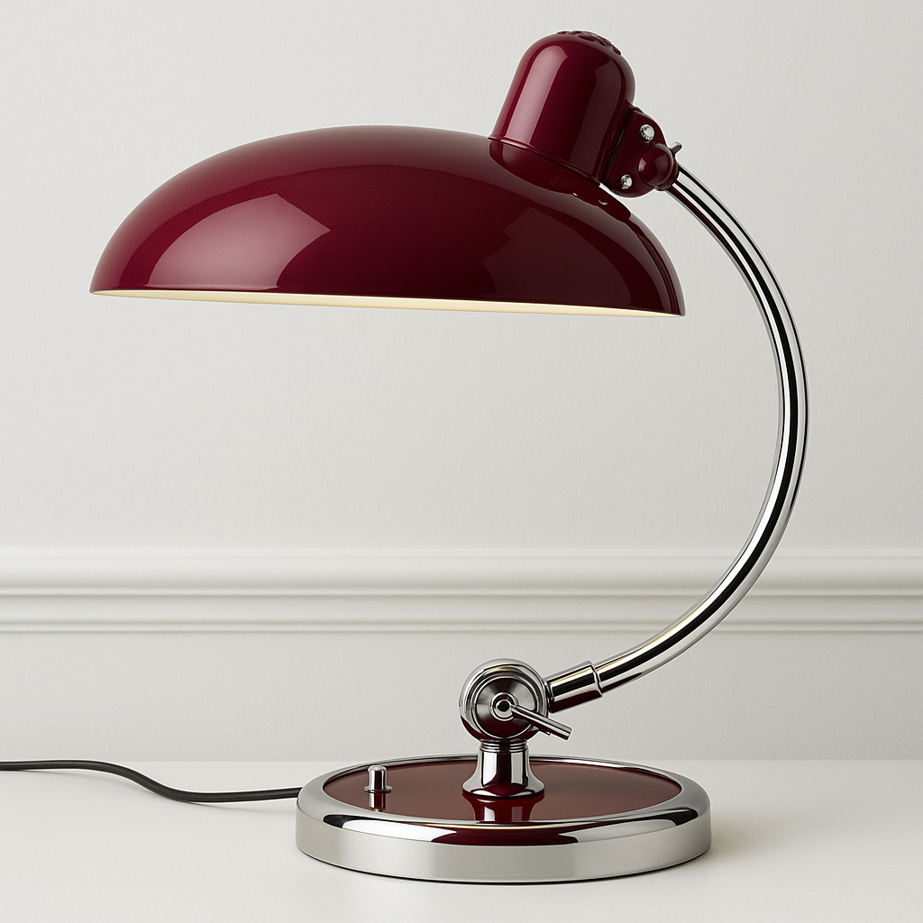 Abajur Articulado Moderno | Braço Cromado e Cúpula Esmaltada