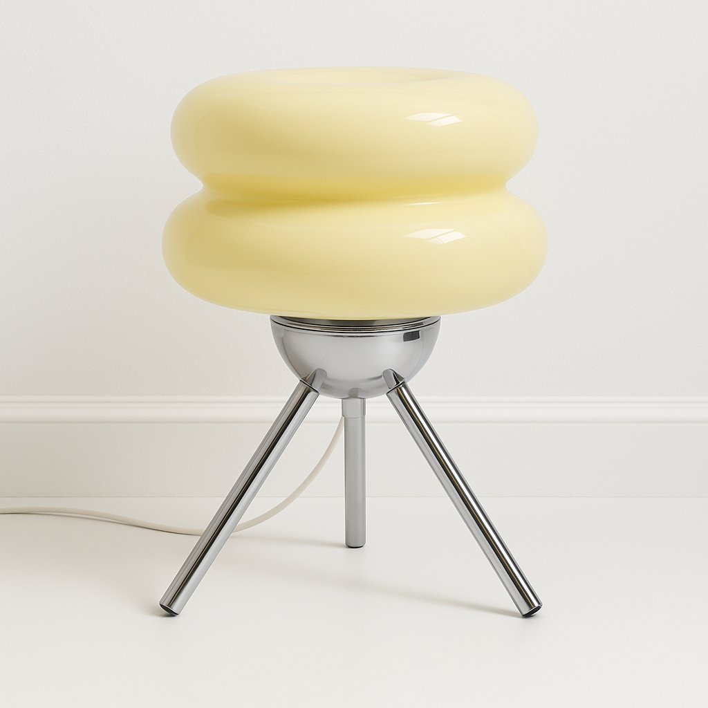 Luminária de Mesa Joulla | Design Vidro Orgânico e LED