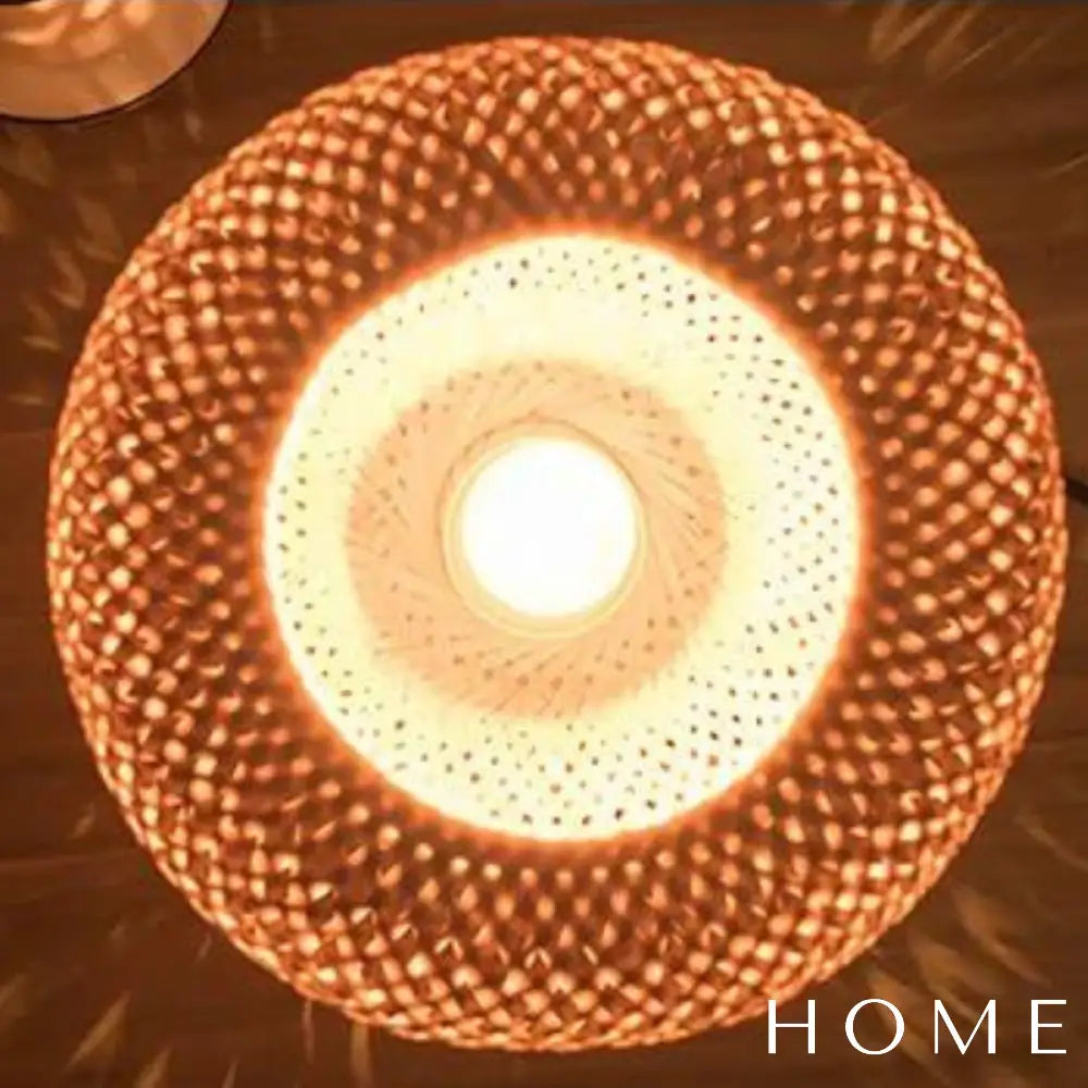 Luminária De Mesa Em Rattan Iluminação