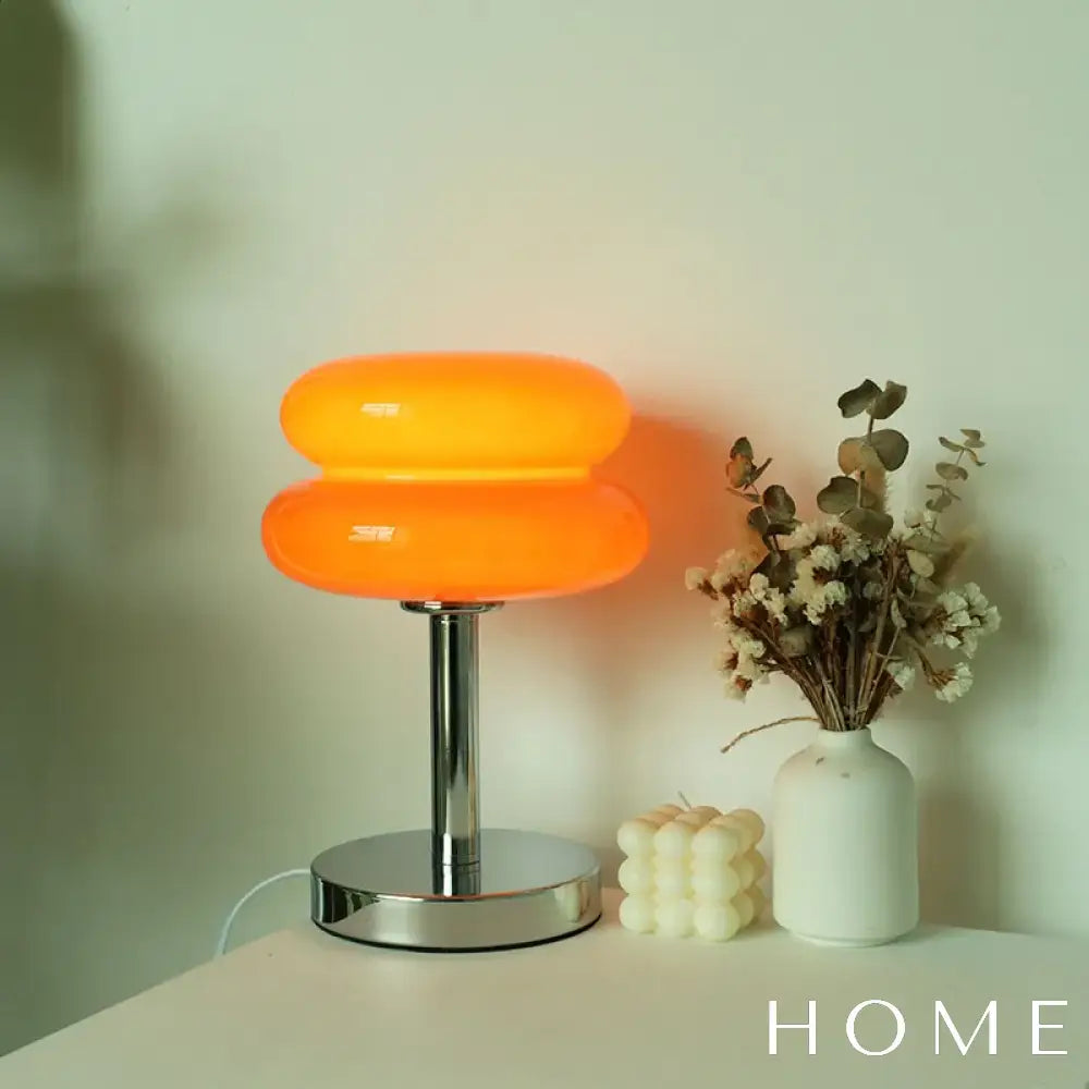 Luminária De Mesa Moderna Em Vidro E Inox Iluminação