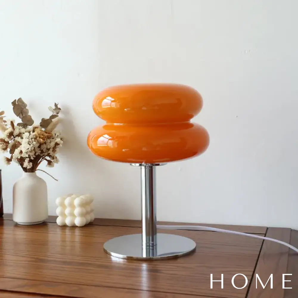 Luminária De Mesa Moderna Em Vidro E Inox Iluminação