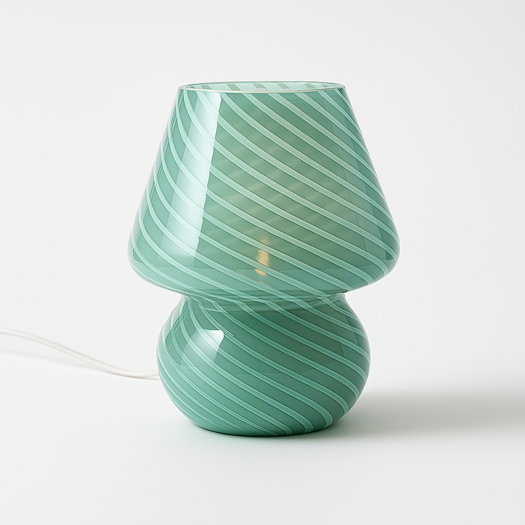 Luminária Awe | Abajur de Vidro Gota com Espiral