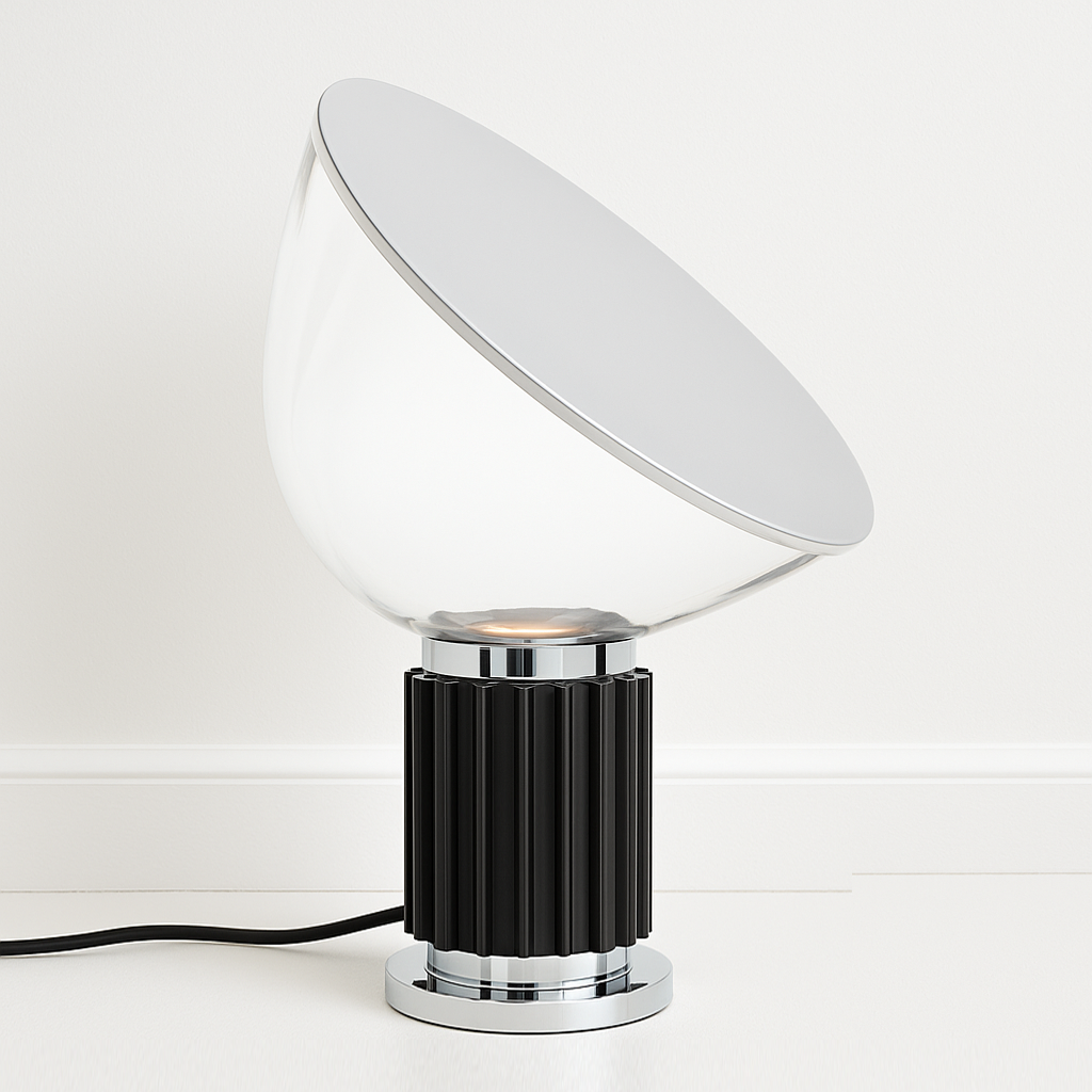 Abajur Italian Taccia | Design Icônico em Vidro e Alumínio