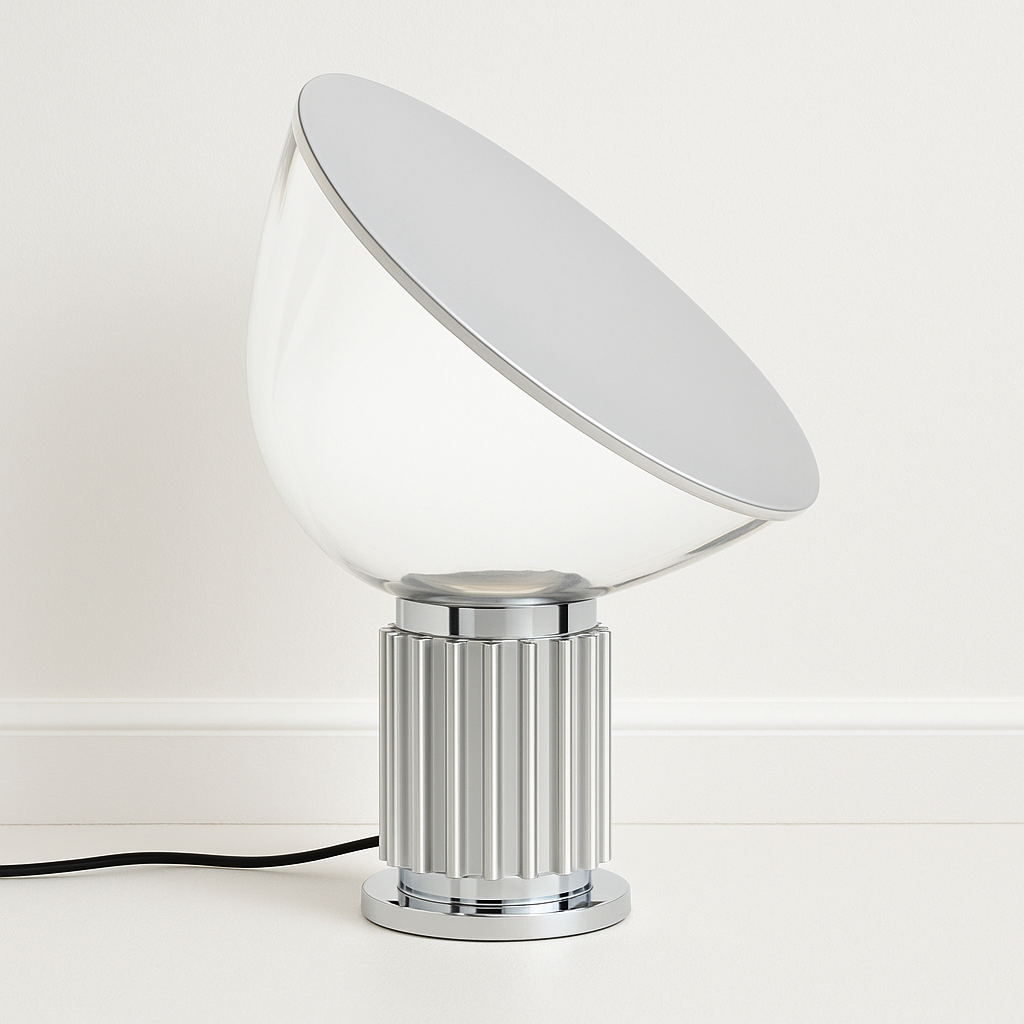 Abajur Italian Taccia | Design Icônico em Vidro e Alumínio