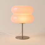 Abajur Bauhaus Laranja | Vidro e Aço Inox com USB