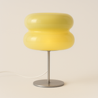 Abajur Bauhaus Laranja | Vidro e Aço Inox com USB