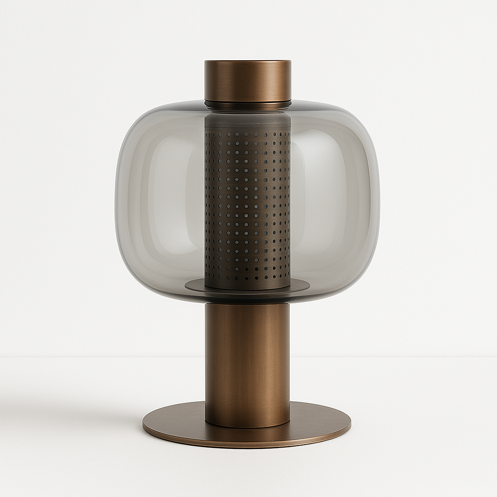 Luminária de Mesa Aura | Design Arquitetônico e Vidro Soprado