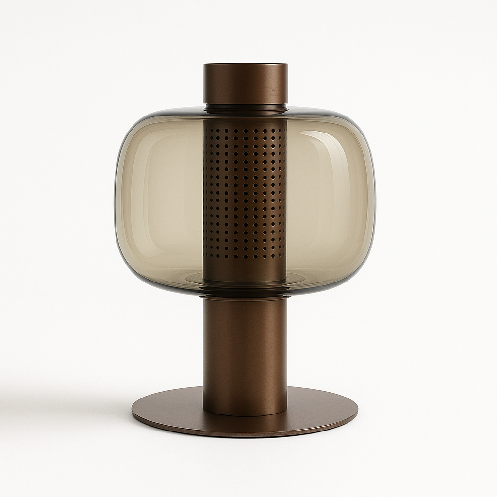 Luminária de Mesa Aura | Design Arquitetônico e Vidro Soprado