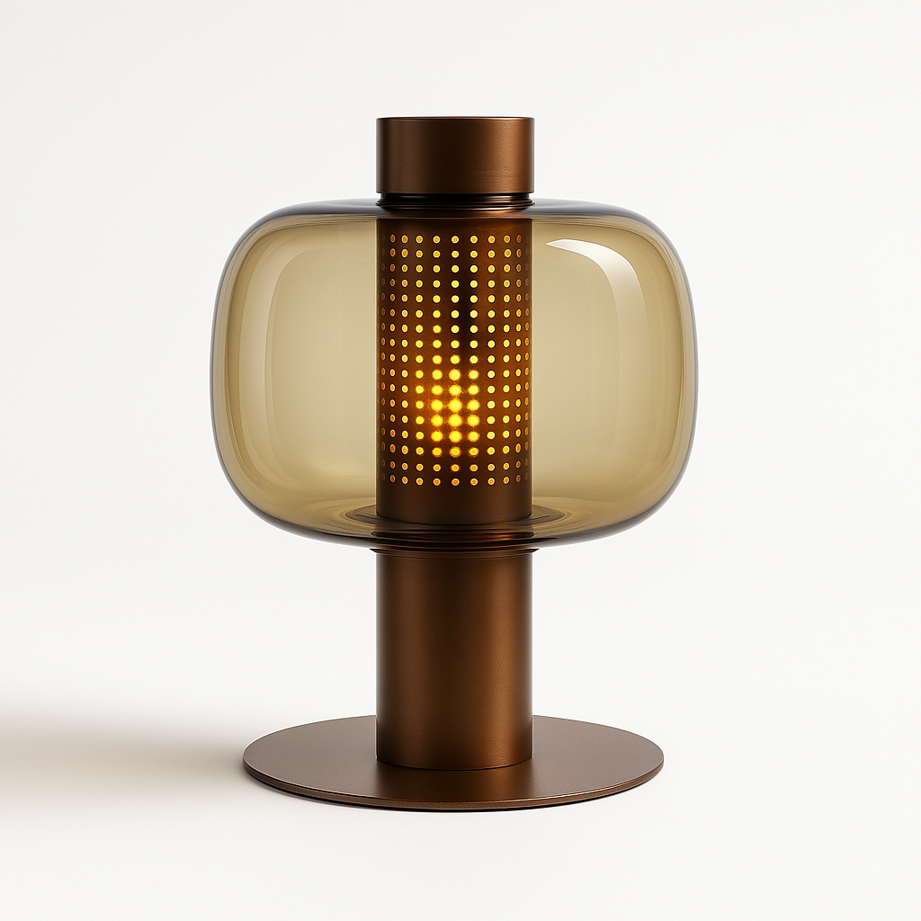 Luminária de Mesa Aura | Design Arquitetônico e Vidro Soprado