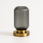 Abajur Art Déco Vidro Canelado e Latão | Elegância Vintage