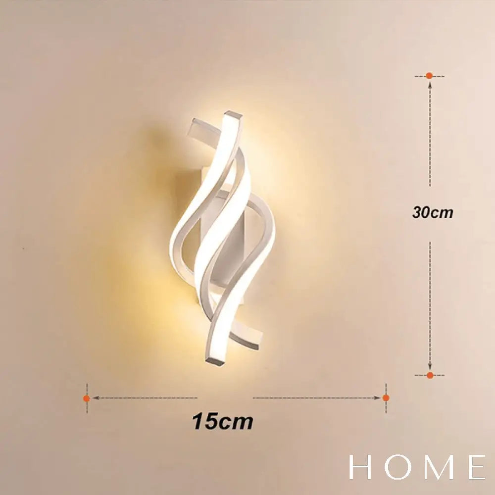 Luminária De Parede Espiral Moderna Iluminação