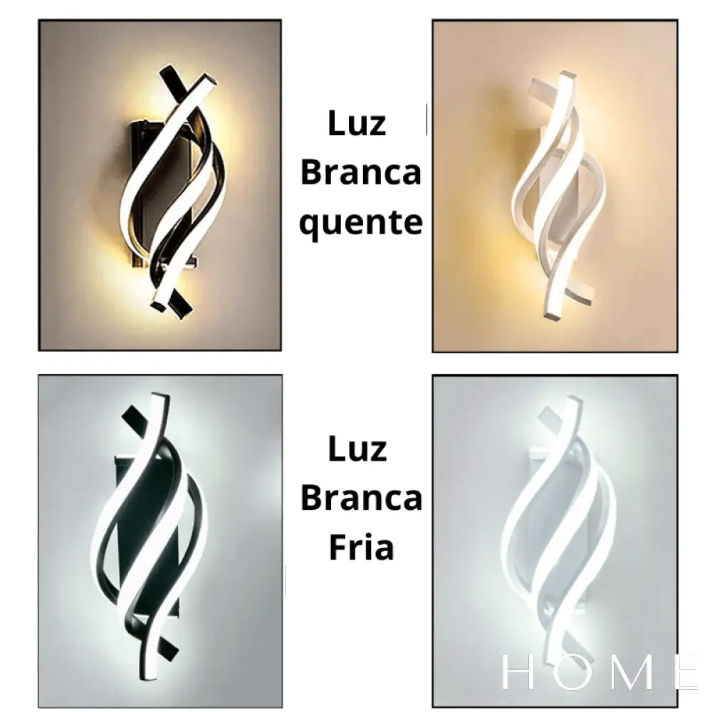 Luminária De Parede Espiral Moderna Iluminação