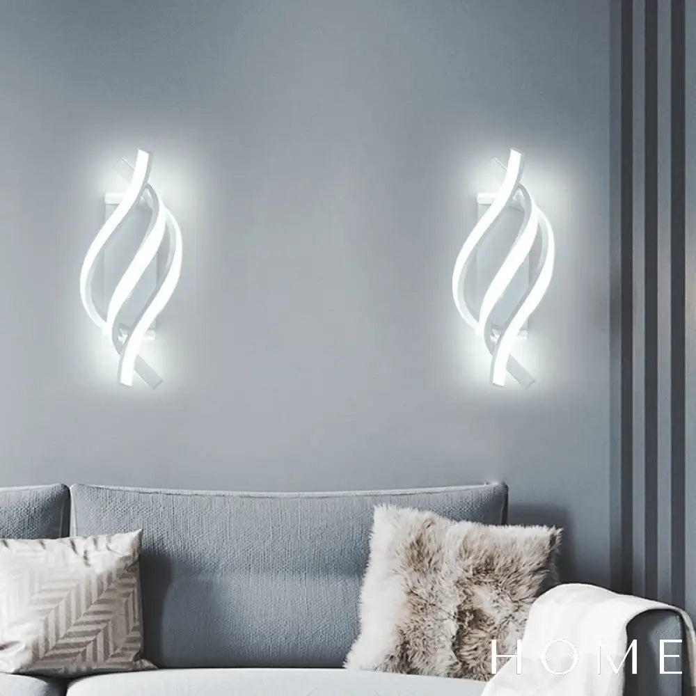 Luminária De Parede Espiral Moderna Iluminação