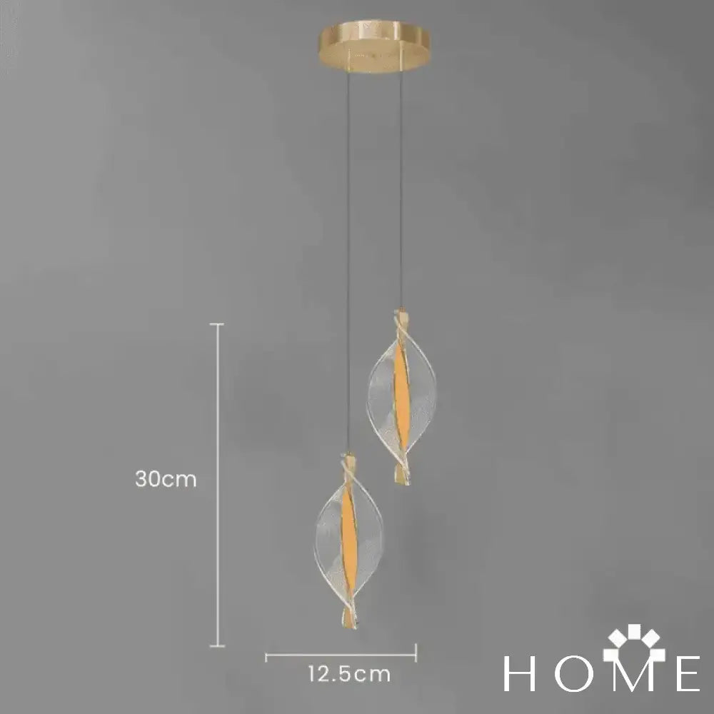 Luminária De Teto Pendente Duplo Espiral Living Dourado Iluminação