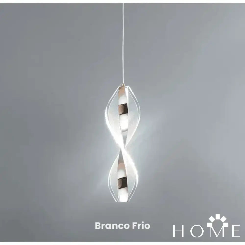 Luminária De Teto Pendente Duplo Espiral Living Dourado Iluminação