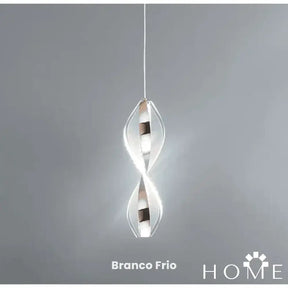 Luminária De Teto Pendente Duplo Espiral Living Dourado Iluminação