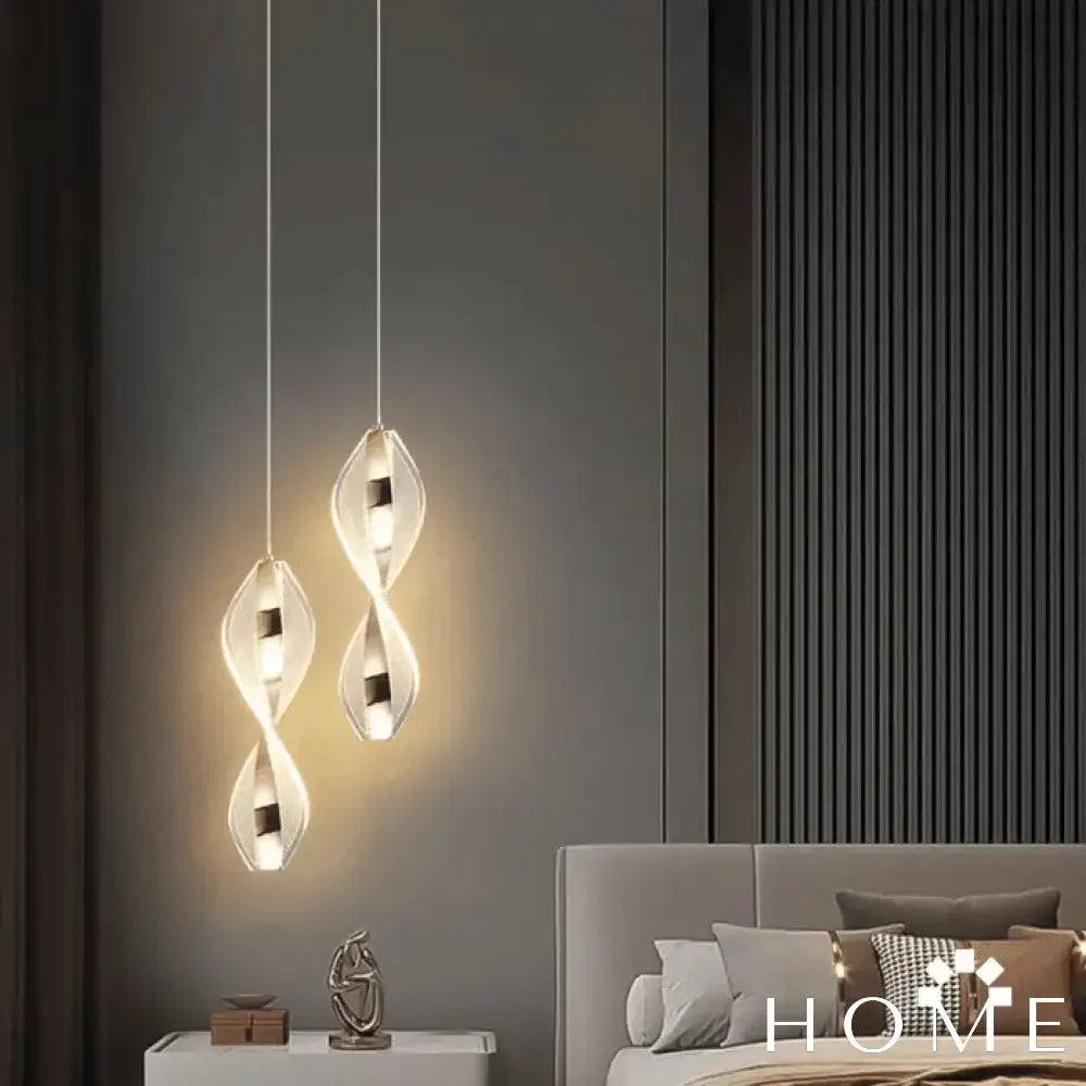 Luminária De Teto Pendente Duplo Espiral Living Dourado Iluminação