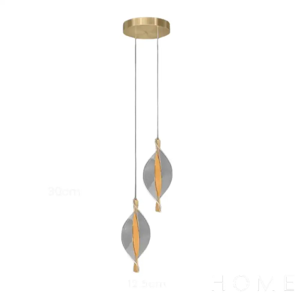 Luminária De Teto Pendente Duplo Espiral Living Dourado Iluminação