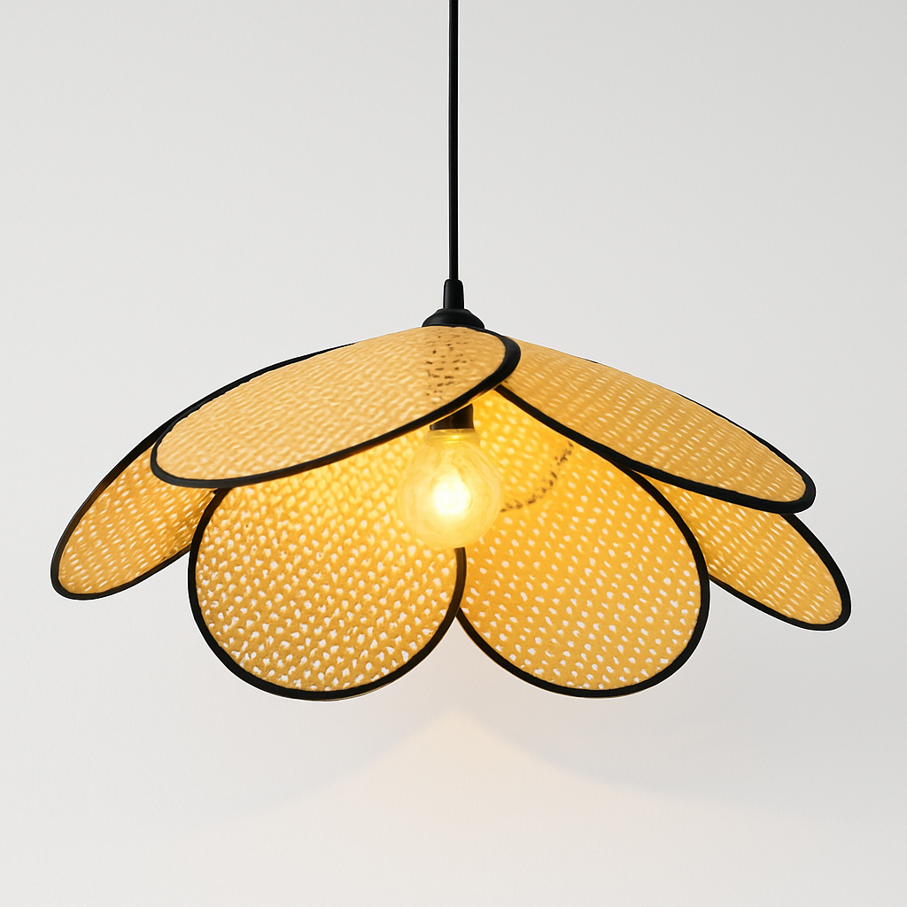 Pendente em Vime Fleur Ø60cm | Design Orgânico e Palha Natural