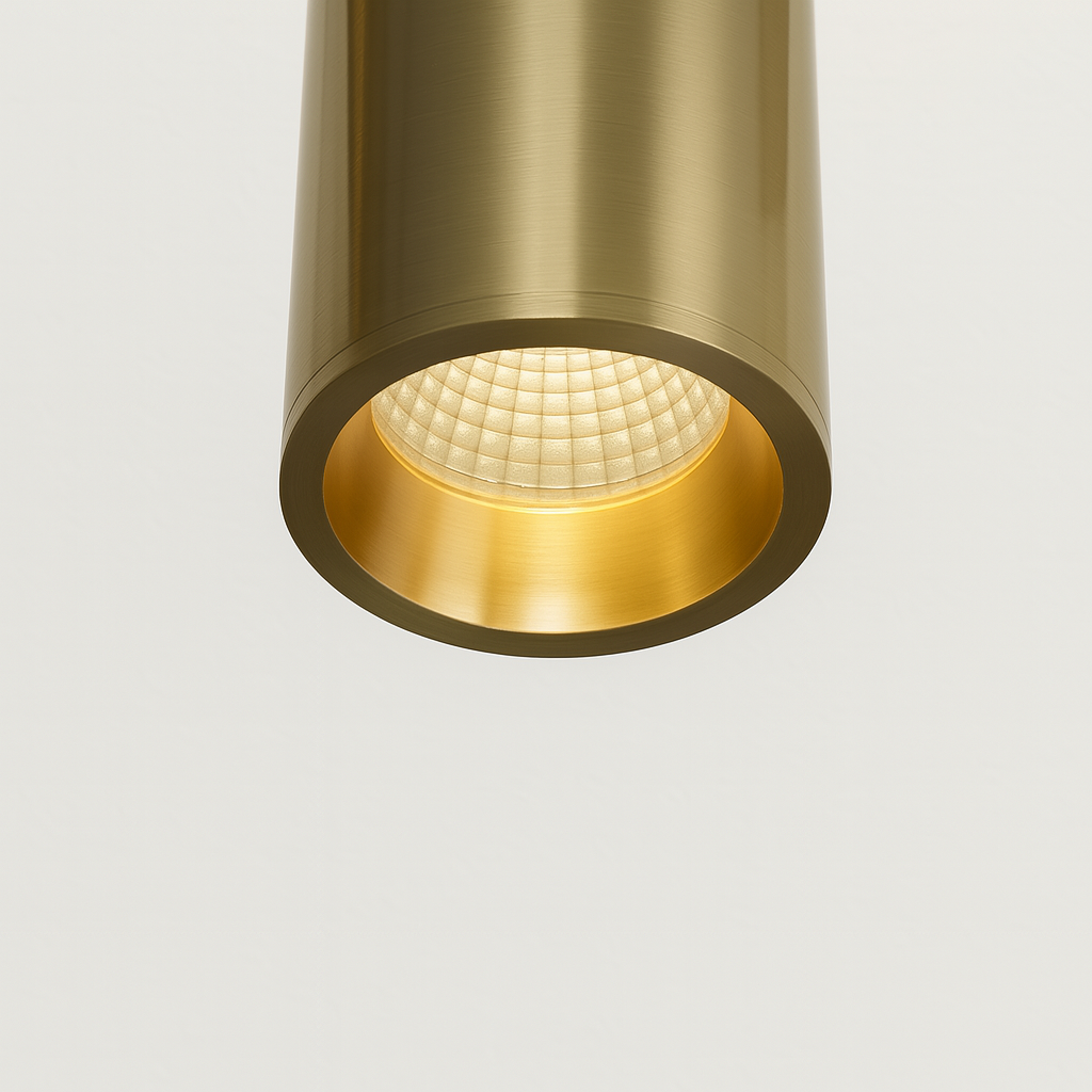 Pendente Linear Aris Dourado | LED Integrado 3000K e Design Moderno