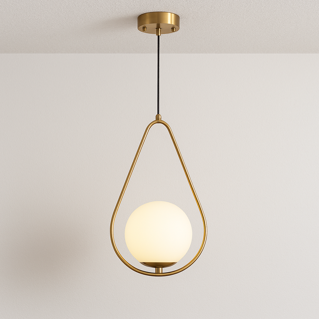 Pendente Drip Dourado | Design em Gota e Globo de Vidro