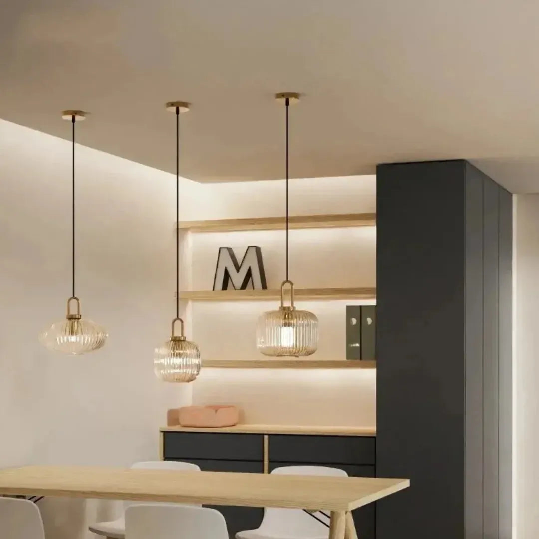 Luminária Pendente Moderno Vidro LED Stripes - homedecor