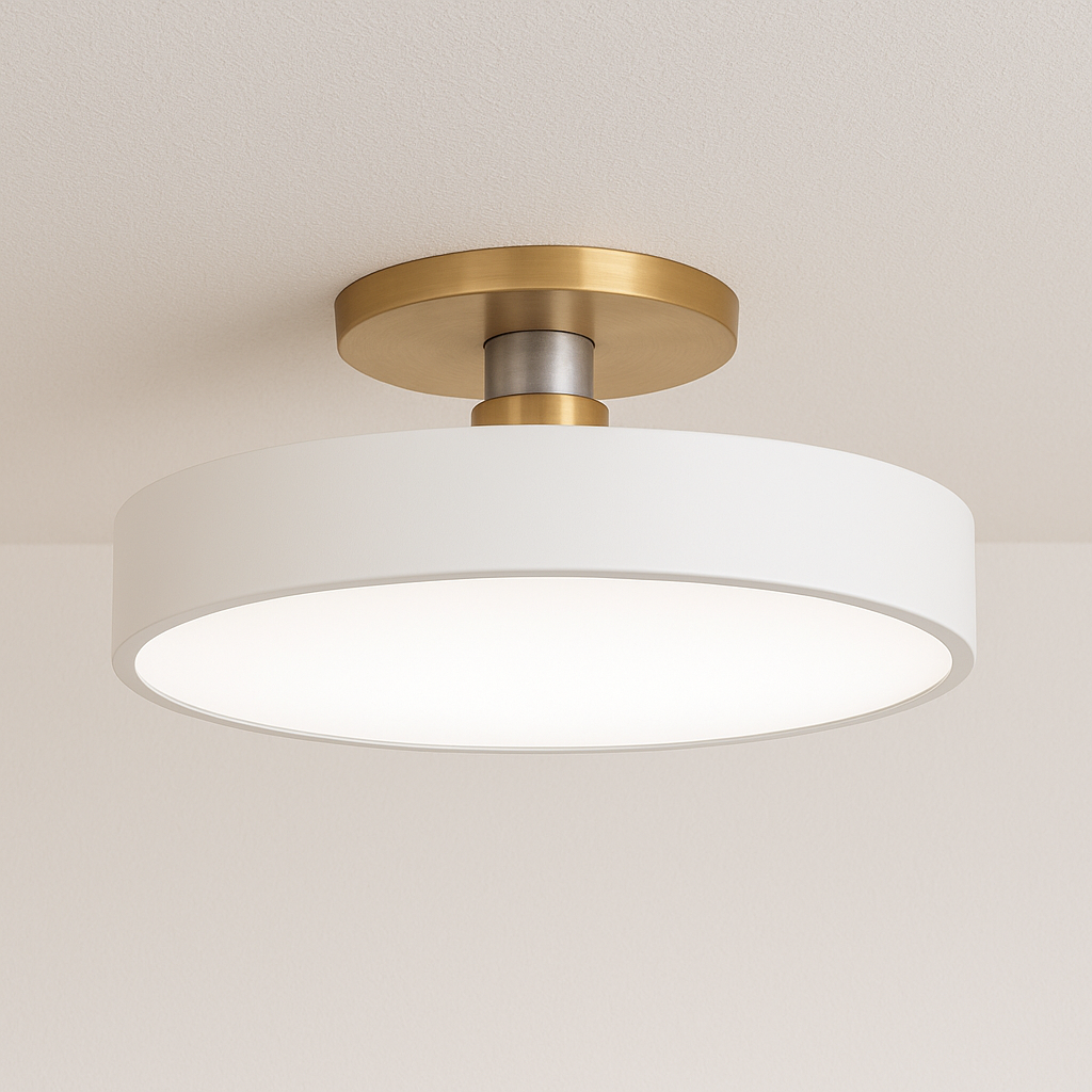 Plafon LED Colorido Alure | Design Circular e Dourado