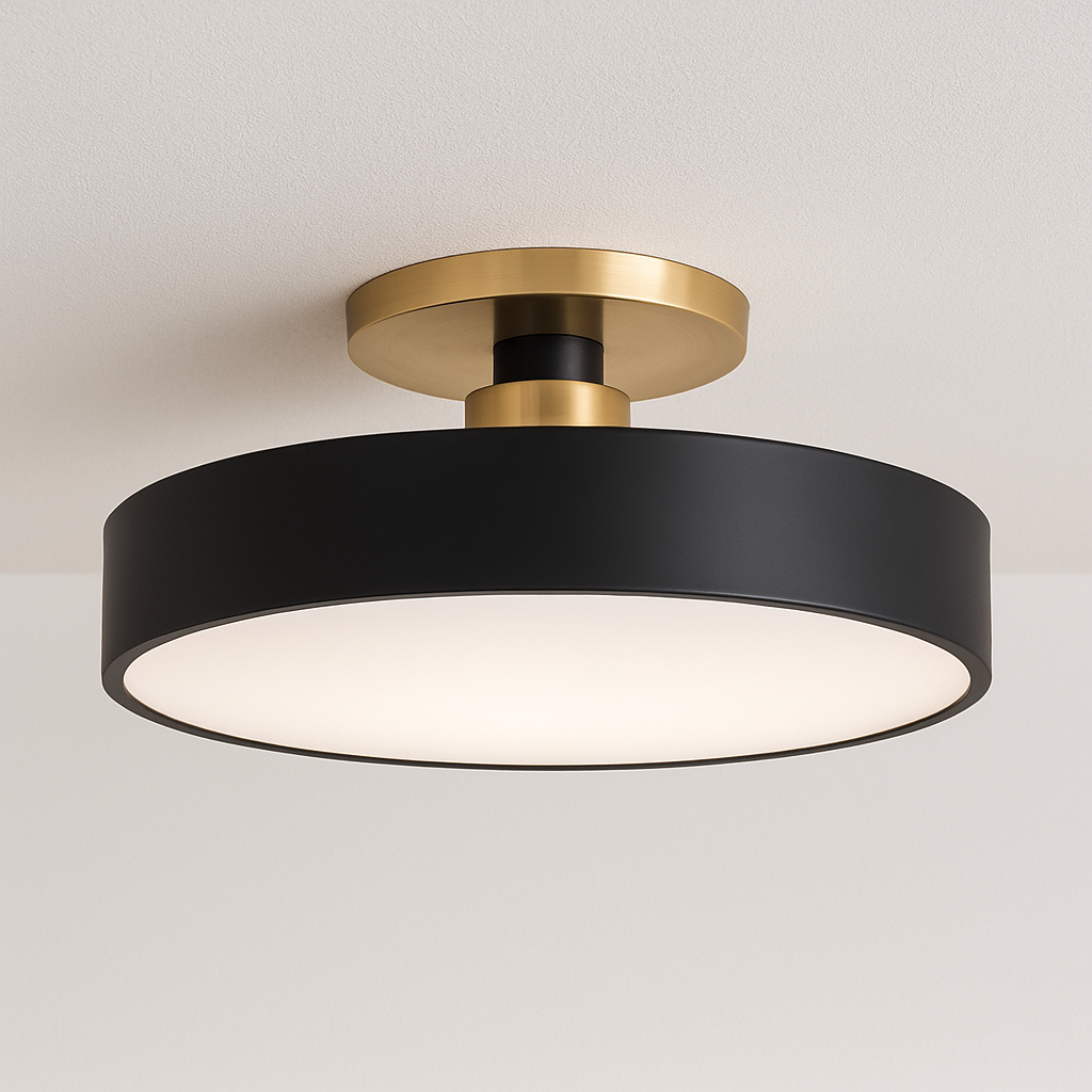Plafon LED Colorido Alure | Design Circular e Dourado