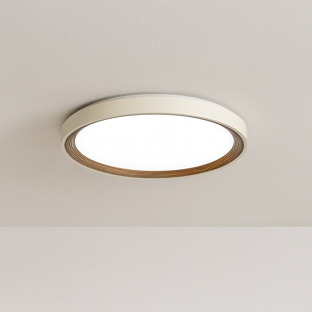 Plafon LED Apiran Bege e Dourado | Redondo, Quadrado, Retangular