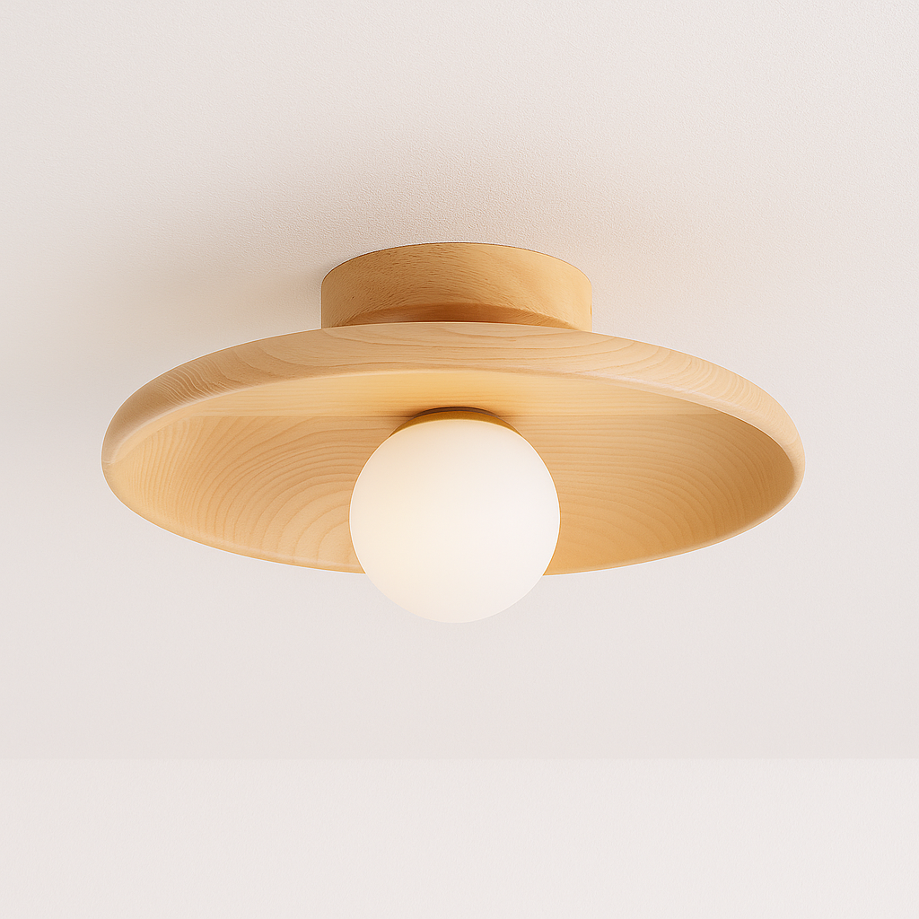 Plafon de Madeira Beam | Design Japandi e Vidro Opalino