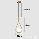 Pendente Gota Elegance Dourado Modelo A / Branco Frio (5500K + ) Iluminação